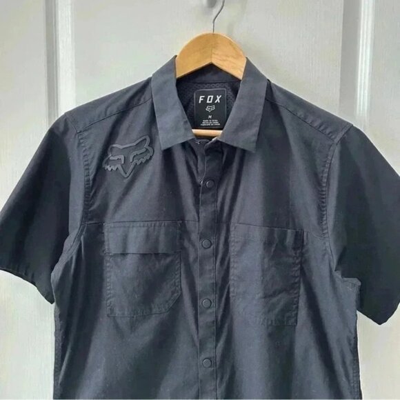 FOX Racing Redplate Flexair Workshirt Short Sleeves Snap Buttons Black Medium - Picture 6 of 16